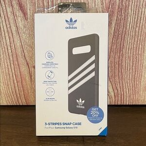 Adidas Black and White 3-Stripes Case for Samsung Galaxy S10